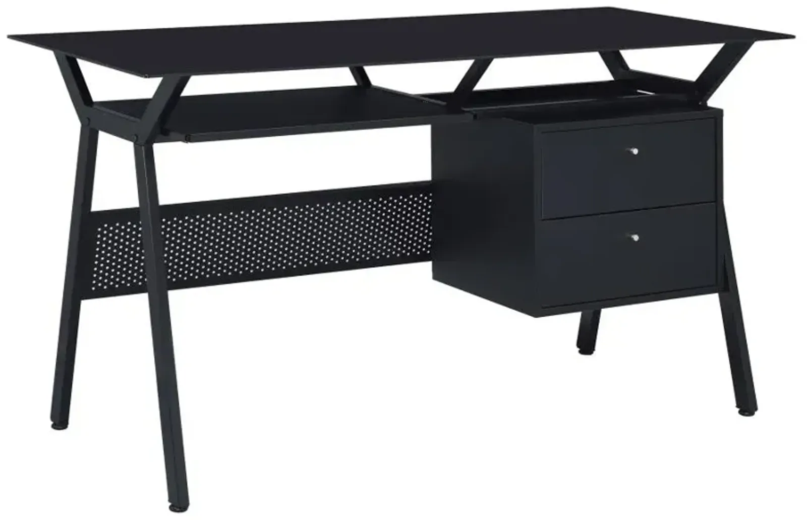 Weaving 2-drawer Computer Desk Black