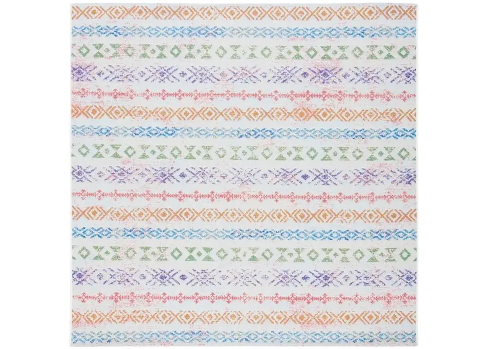 SUMMER 429 Blue  6'-7' X 6'-7' Square Square Rug