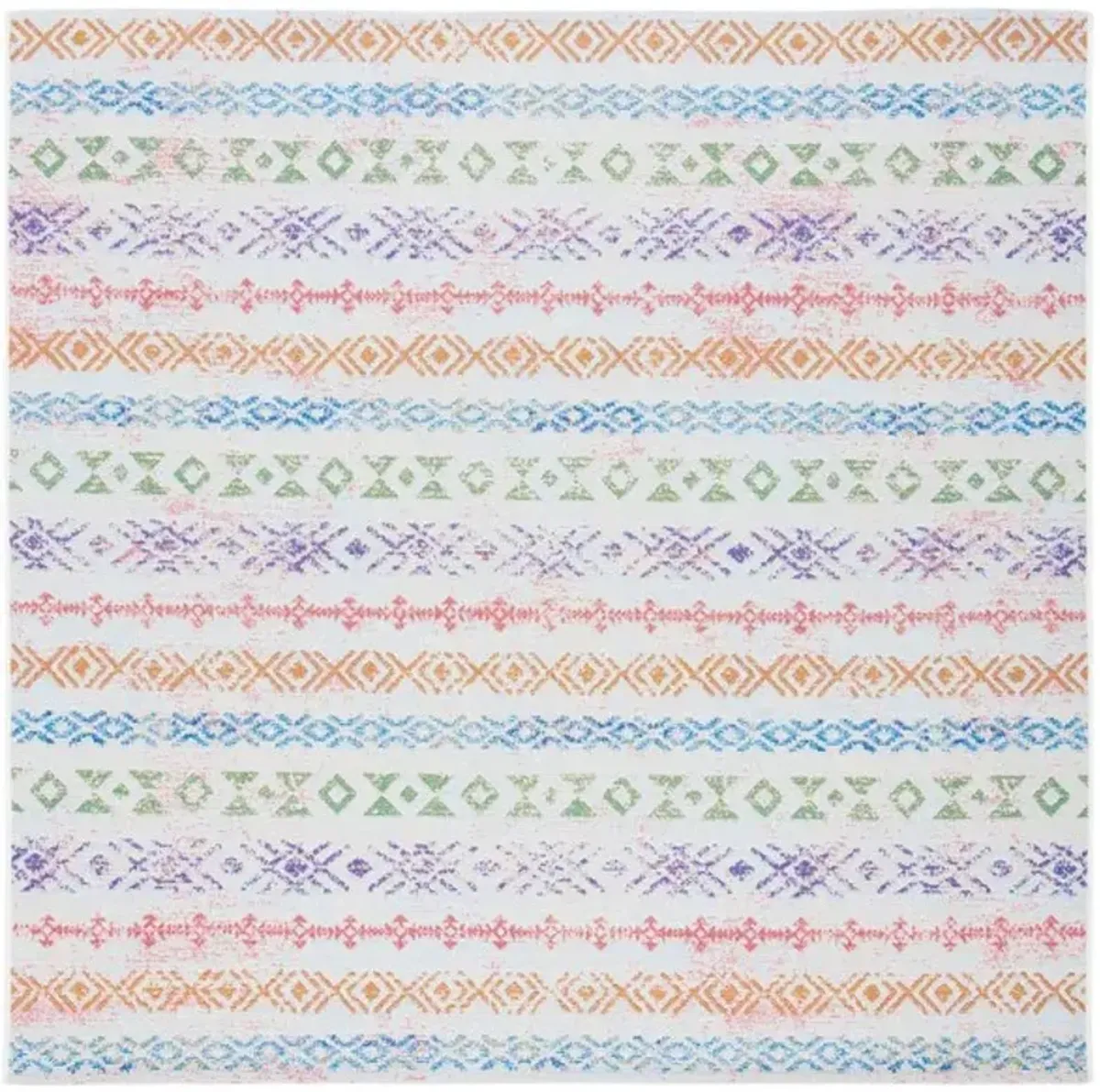 SUMMER 429 Blue  6'-7' X 6'-7' Square Square Rug