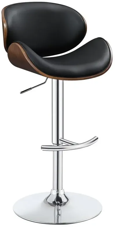 Harris Adjustable Bar Stool Black and Chrome