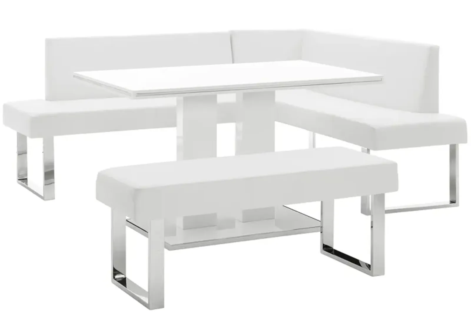 Amanda 3 Piece White Rectangular Dining Set