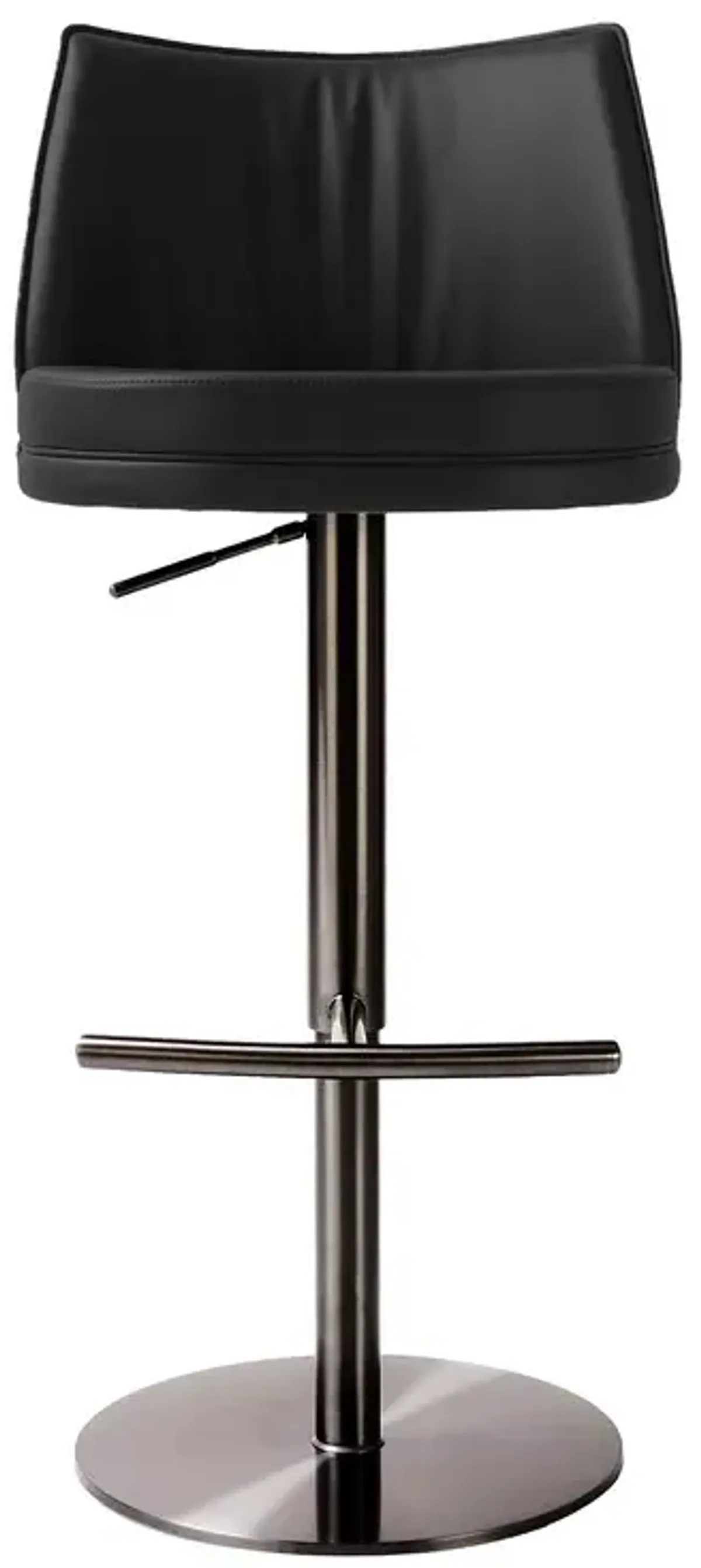 Gala Black Vegan Leather on Black Adjustable Stool