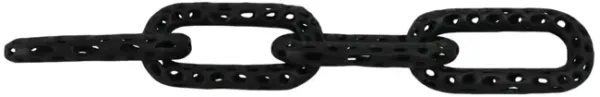 25x4" Pierced Metal 4-chain Link Object, Black