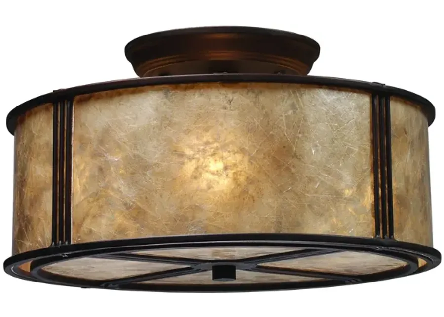 Barringer 13" Wide 3-Light Semi Flush Mount - Aged Bronze