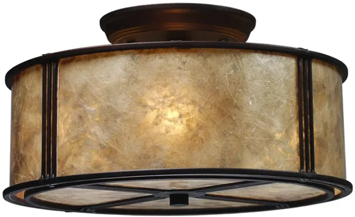 Barringer 13" Wide 3-Light Semi Flush Mount - Aged Bronze