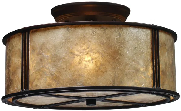 Barringer 13" Wide 3-Light Semi Flush Mount - Aged Bronze