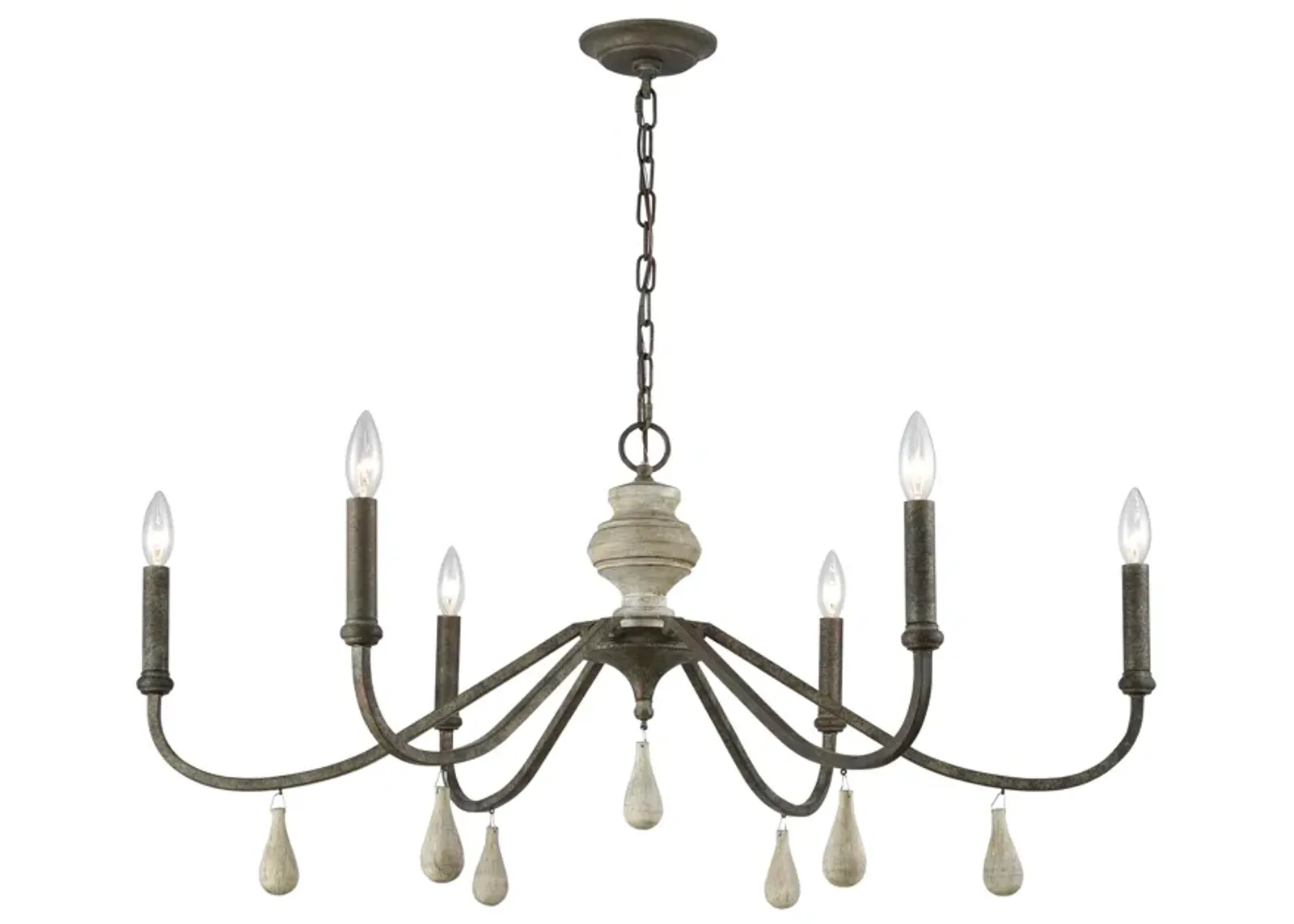 French Connection 38" Wide 6-Light Chandelier - Malted Rust