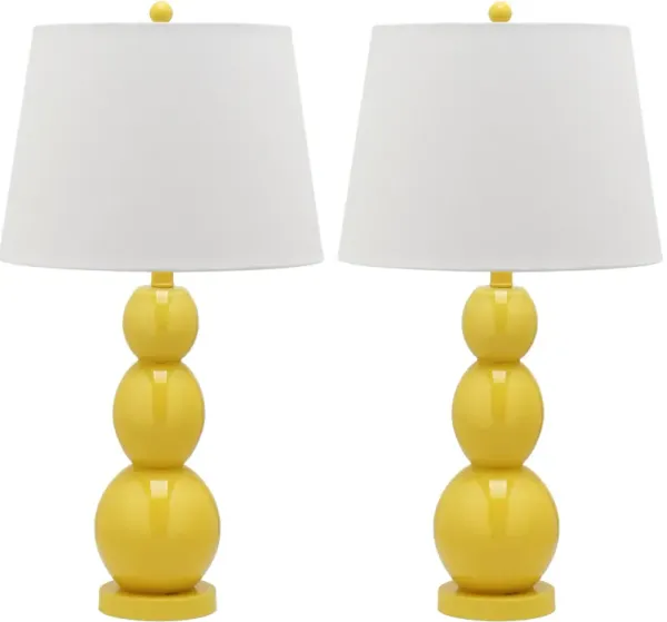 Jayne 26.5-Inch H Three Sphere Glass Lamp - Set of 2