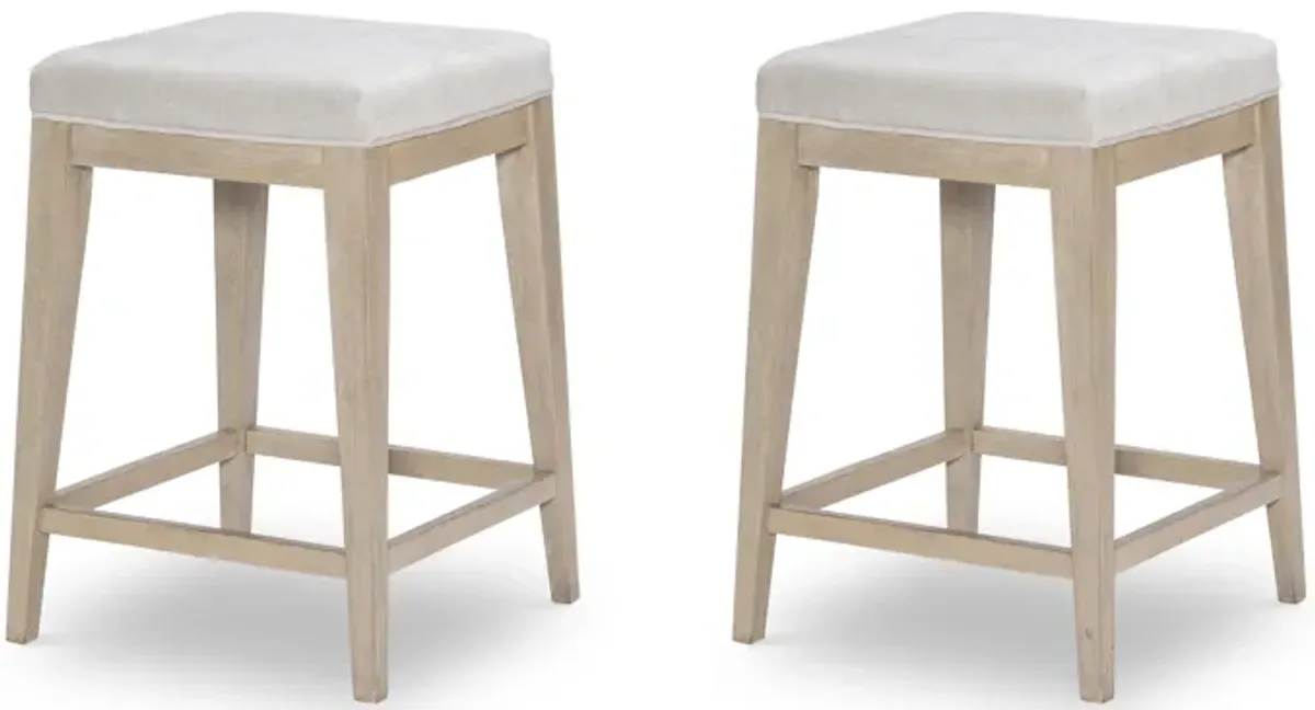 Edgewater Soft Sand Uph Stool Wood Finish