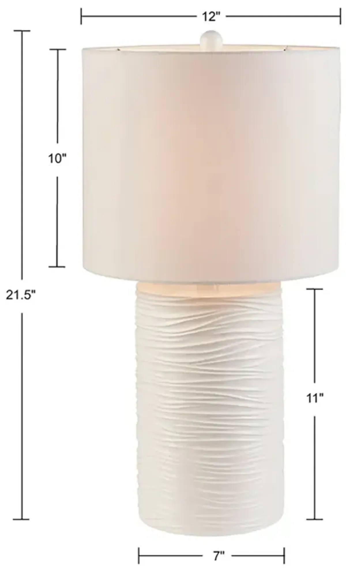 510 Design Crewe White Textured Resin Table Lamp