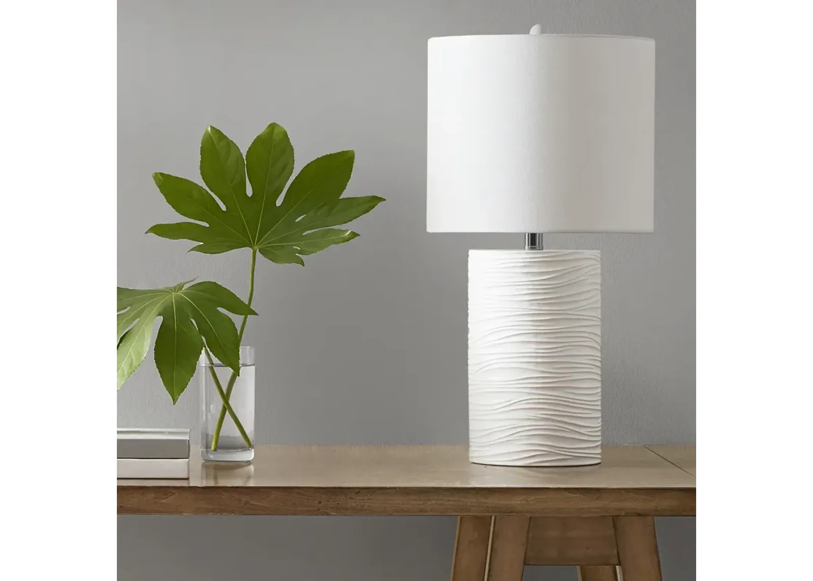 510 Design Crewe White Textured Resin Table Lamp