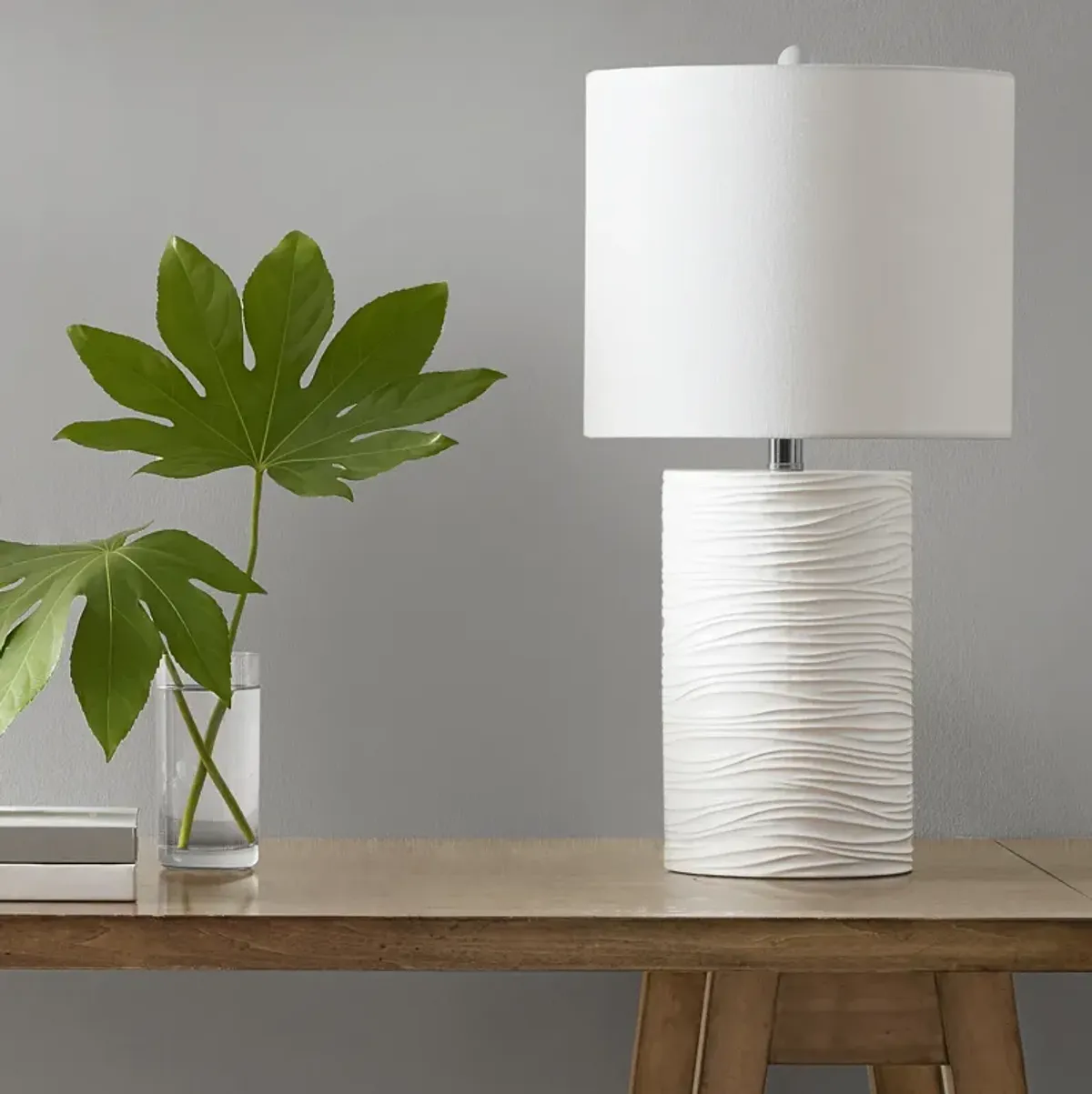 510 Design Crewe White Textured Resin Table Lamp