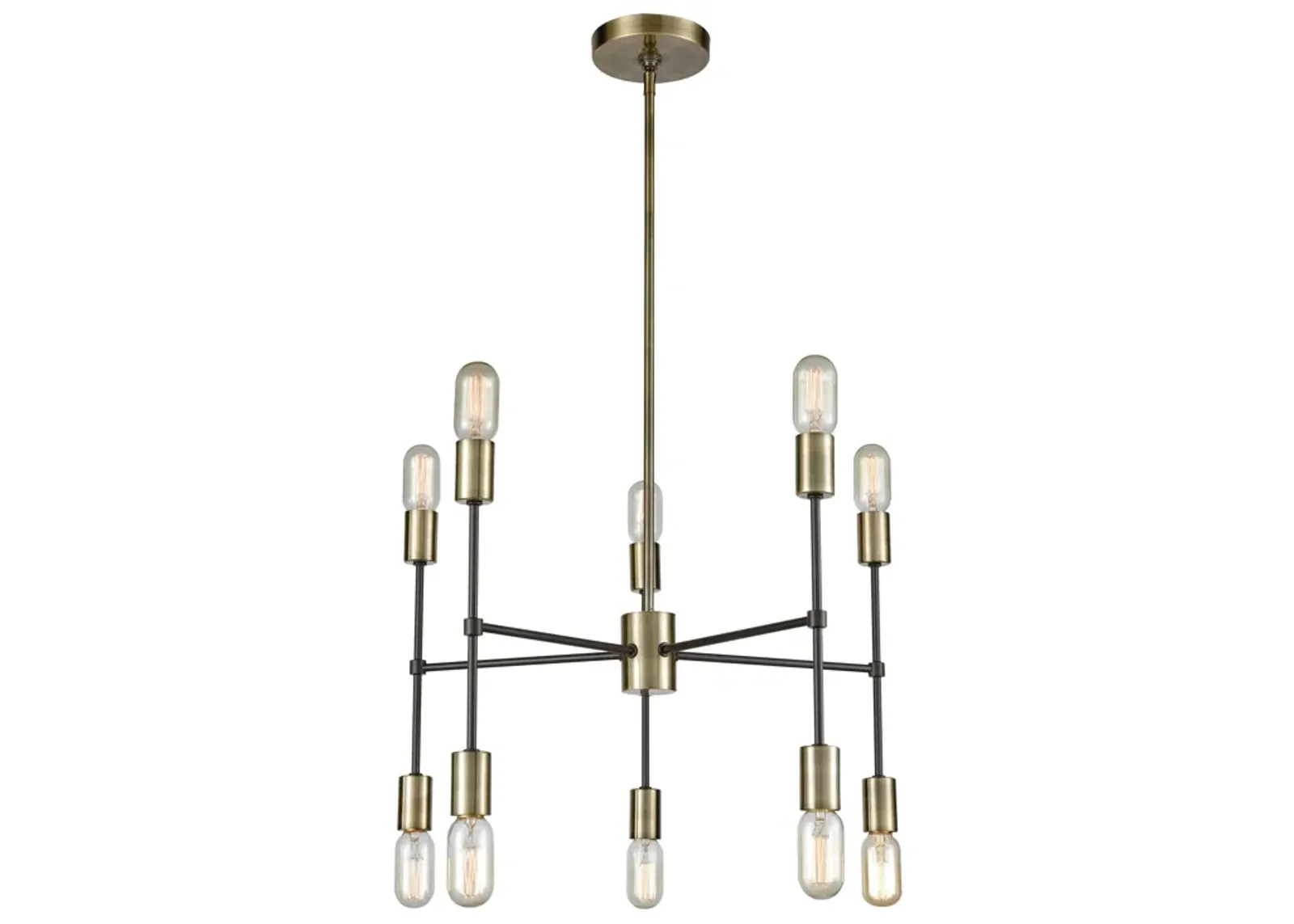 Up Down Century 24" Wide 10-Light Chandelier - Antique Brass