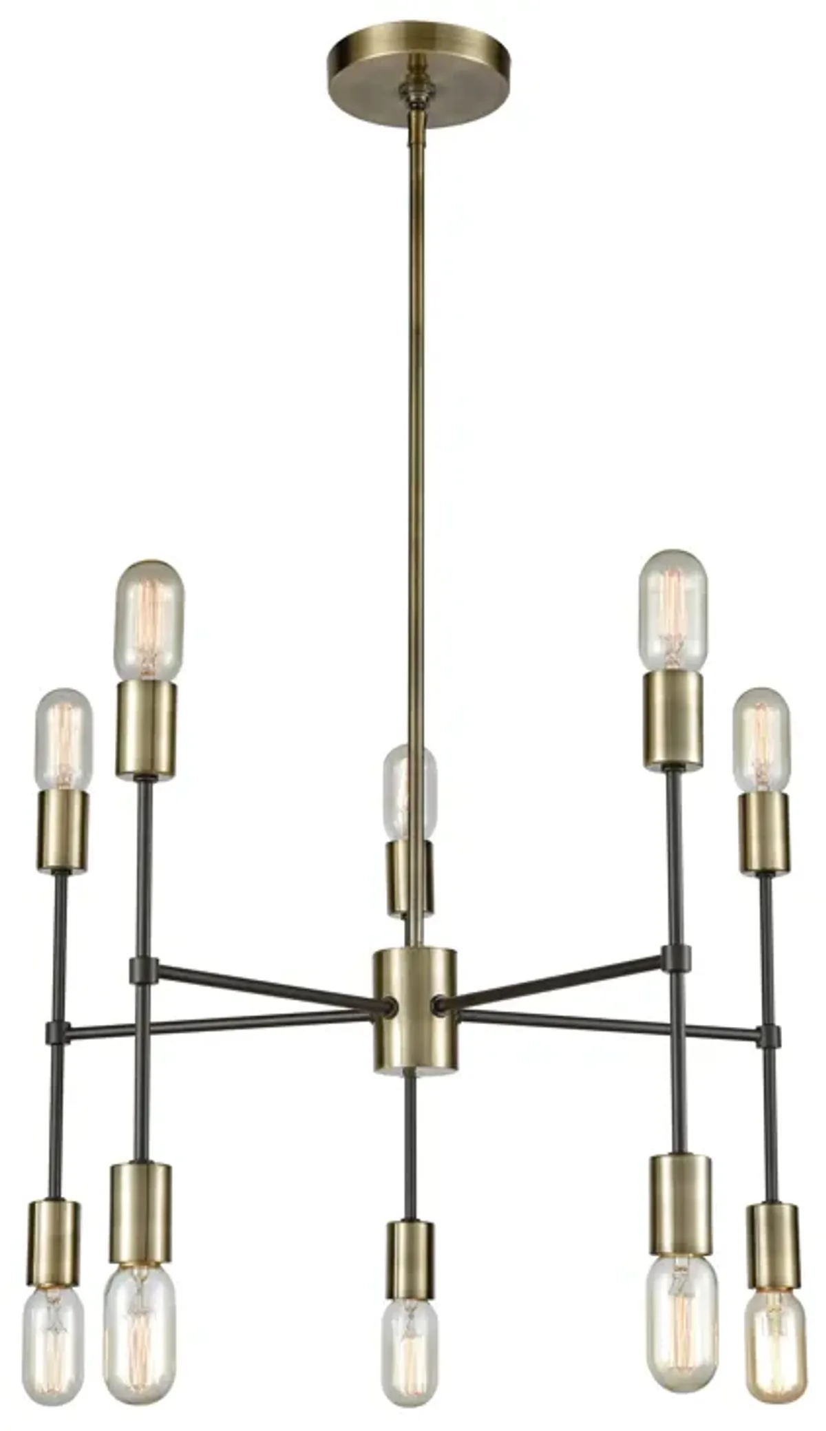 Up Down Century 24" Wide 10-Light Chandelier - Antique Brass