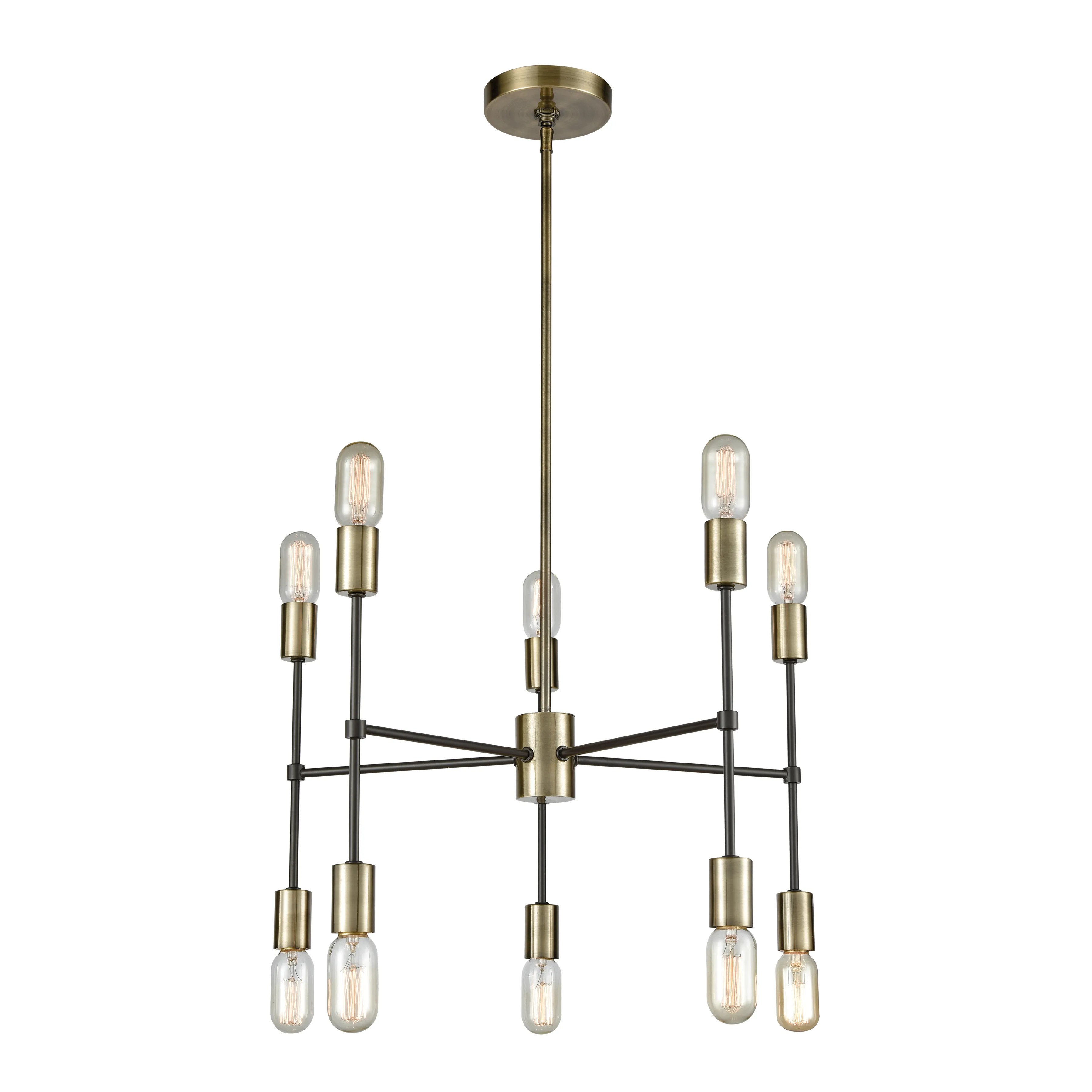 Up Down Century 24" Wide 10-Light Chandelier - Antique Brass