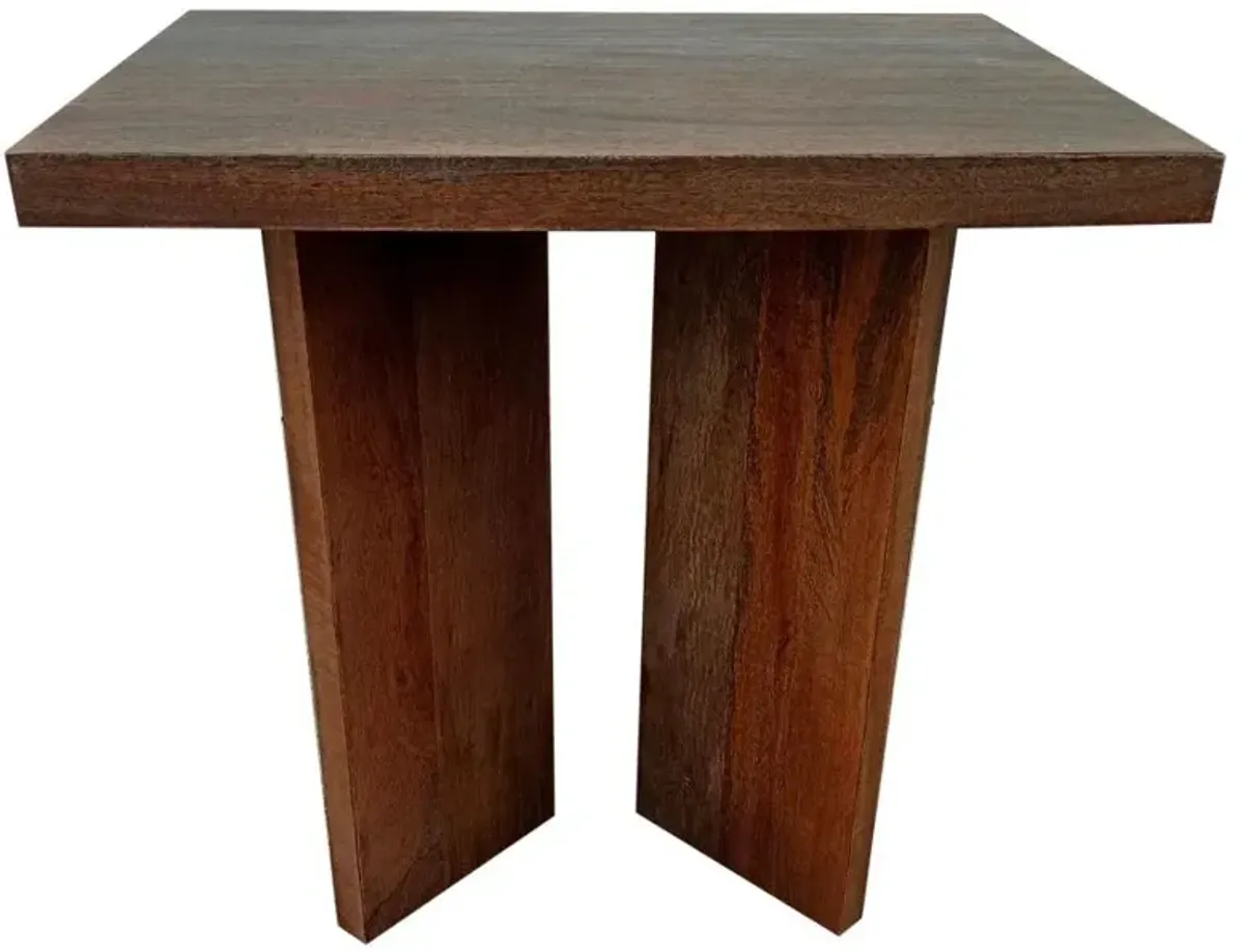 Andando Rectangular Solid Wood End Table Mango Brown