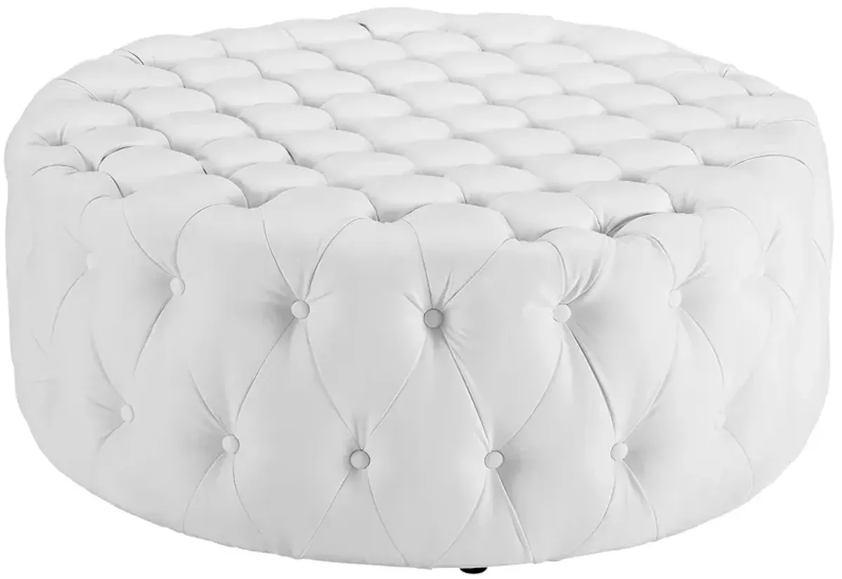 Amour Upholstered Vinyl Ottoman