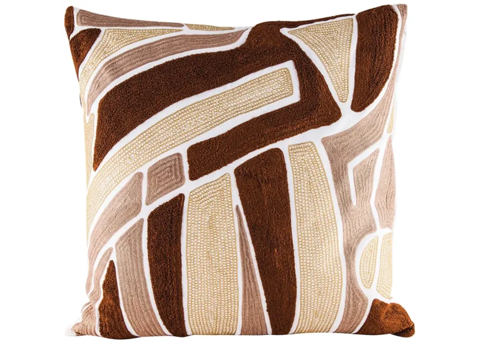 Brown Neutrals Pillow with Goose Down Insert