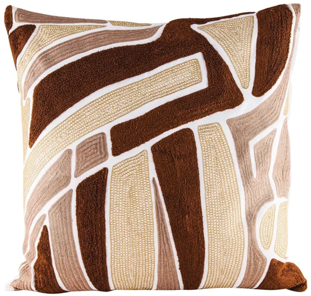 Brown Neutrals Pillow with Goose Down Insert