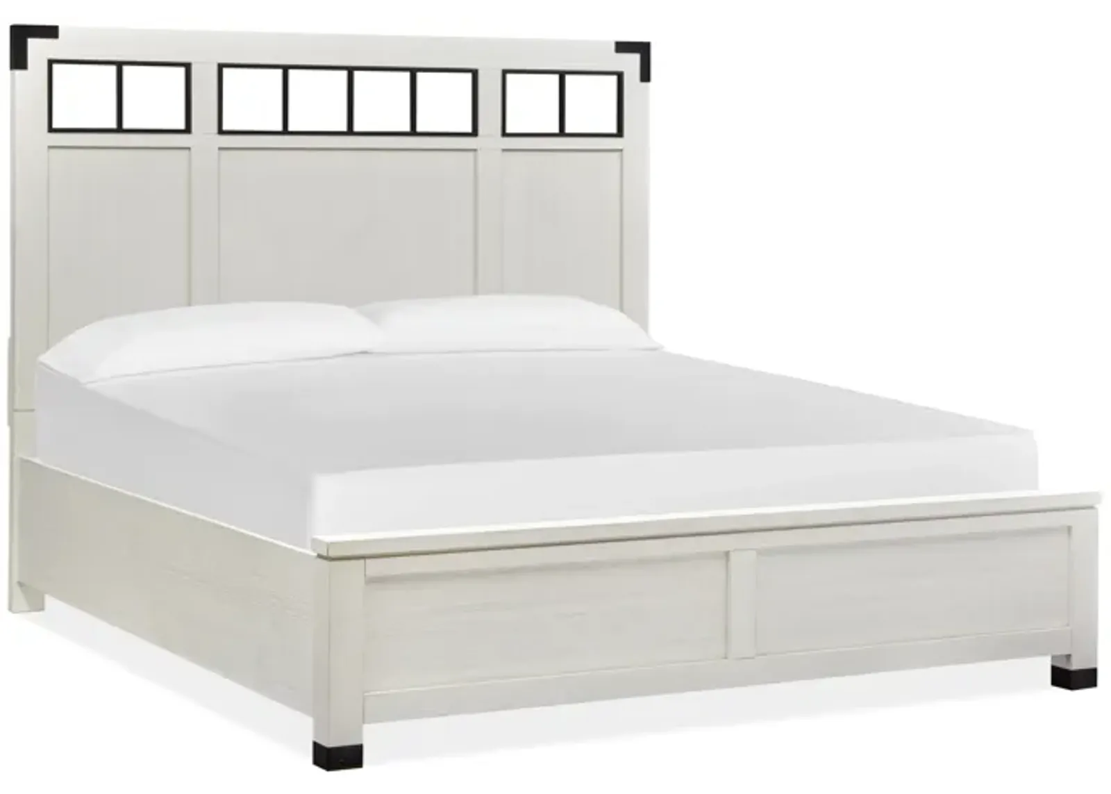 Harper Springs Complete Cal. King Panel Bed w/Metal/Wood Headboard