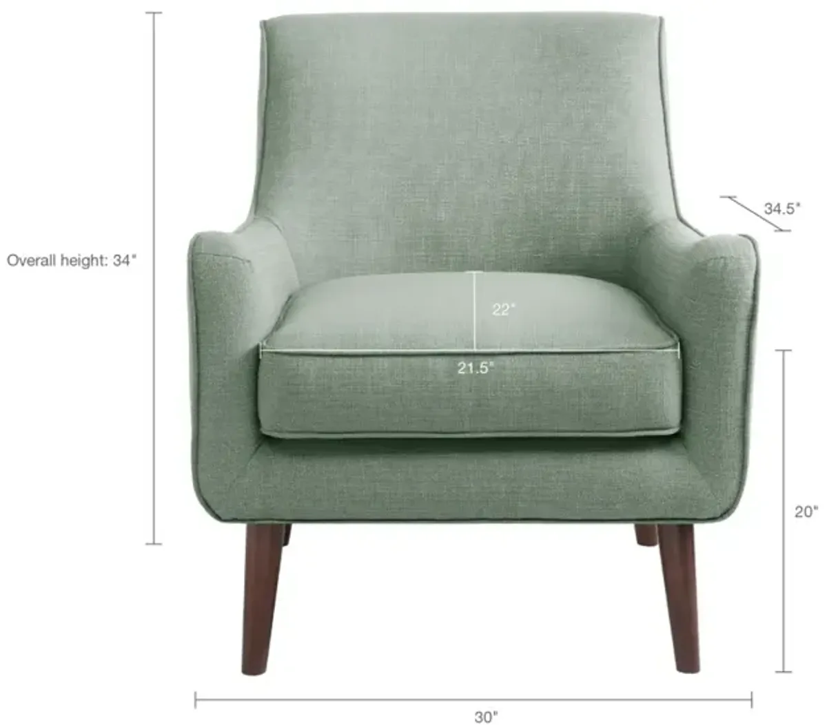 Madison Park Oxford Seafoam Mid-Century Accent Chair