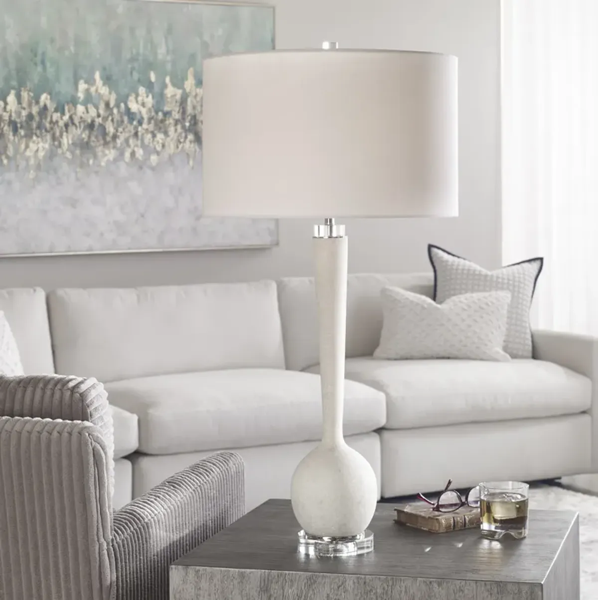 Kently White Marble Table Lamp