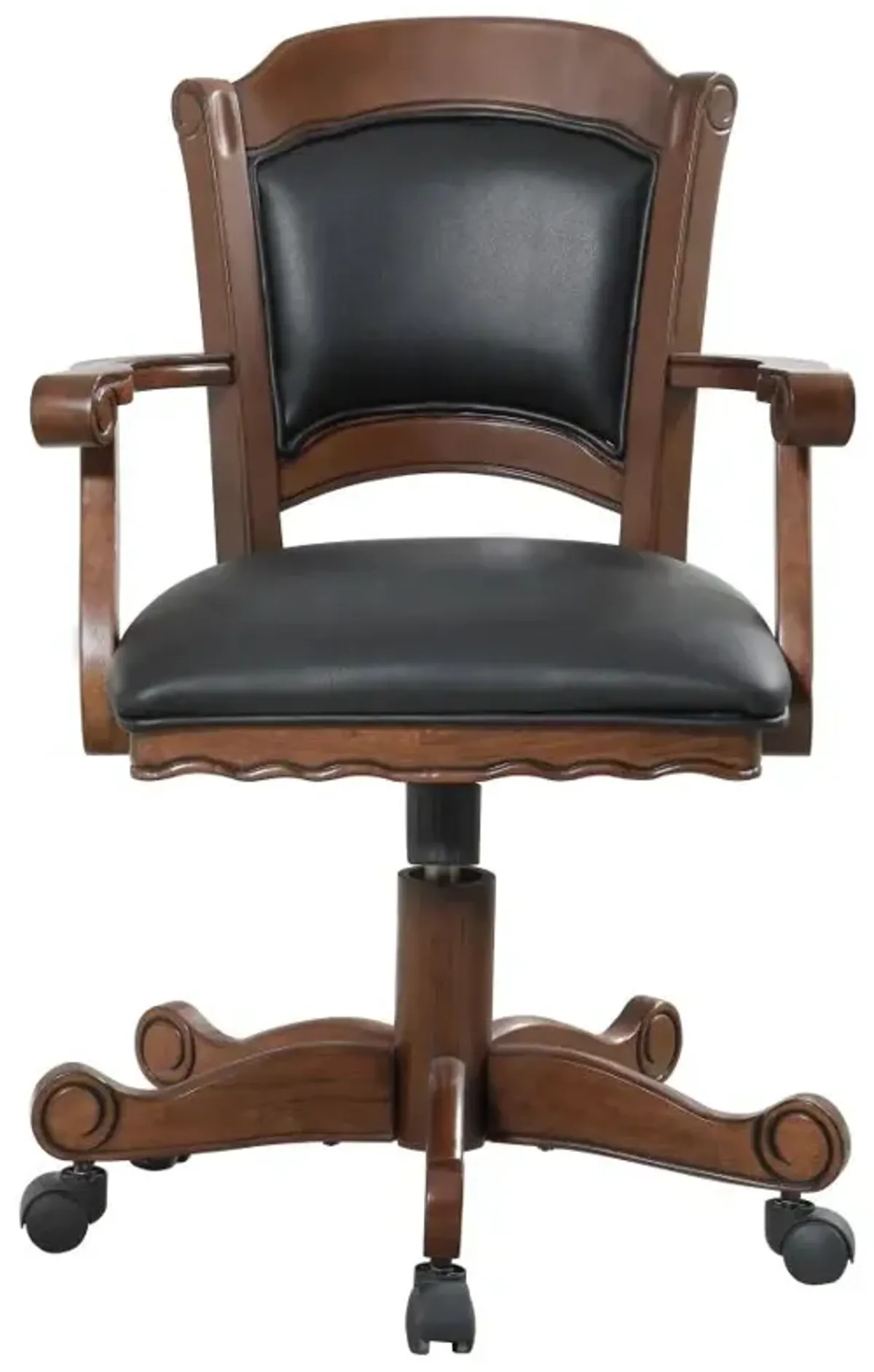 Turk Game Chair with Casters Black and Tobacco