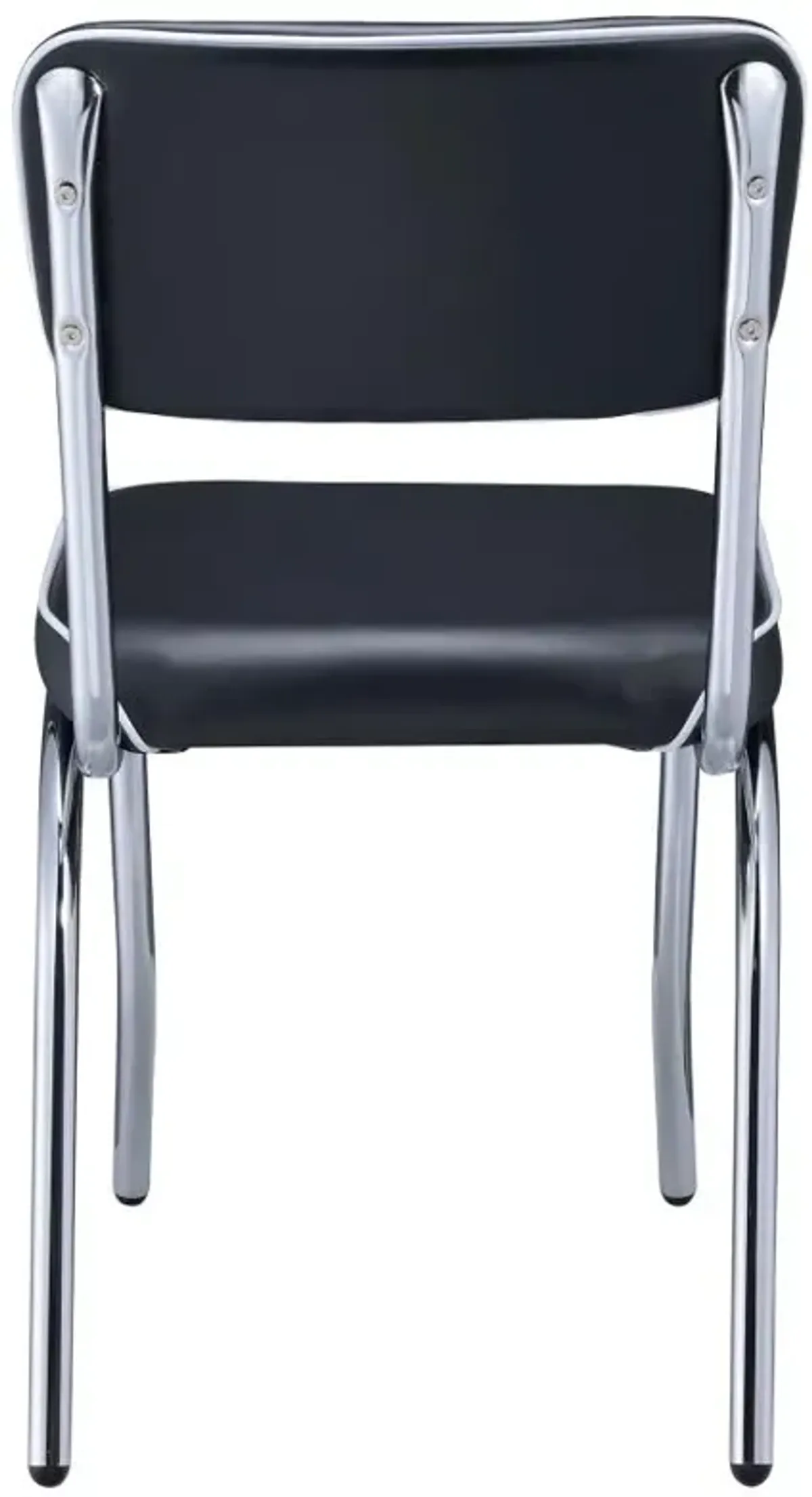 Retro Open Back Side Chairs Black and Chrome (Set of 2)