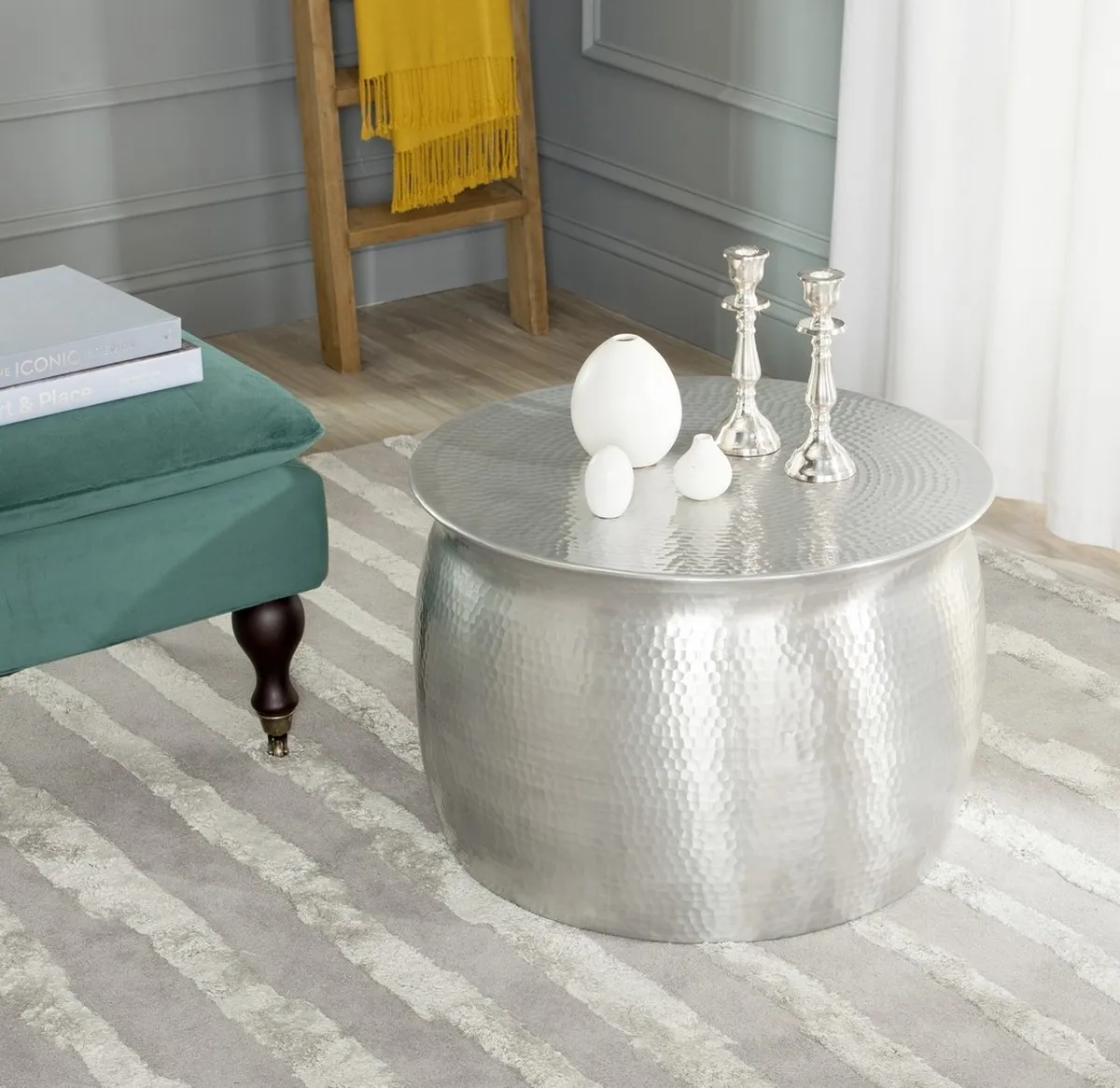 AZTEC HAMMERED METAL TABLE STOOL