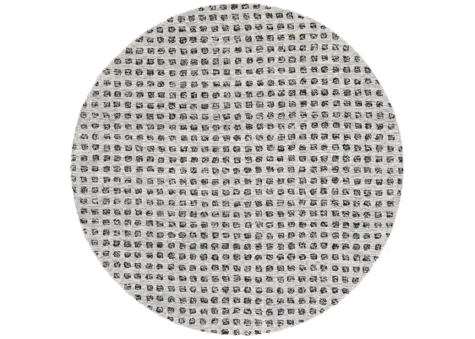 EBONY 203 CHECKERED SILVER  6' x 6' Round Round Rug