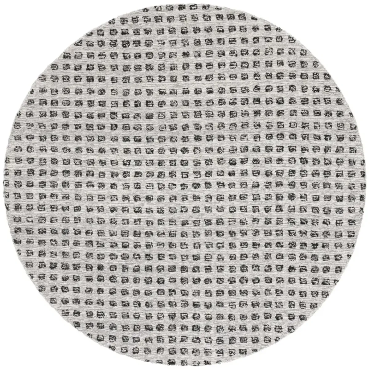 EBONY 203 CHECKERED SILVER  6' x 6' Round Round Rug