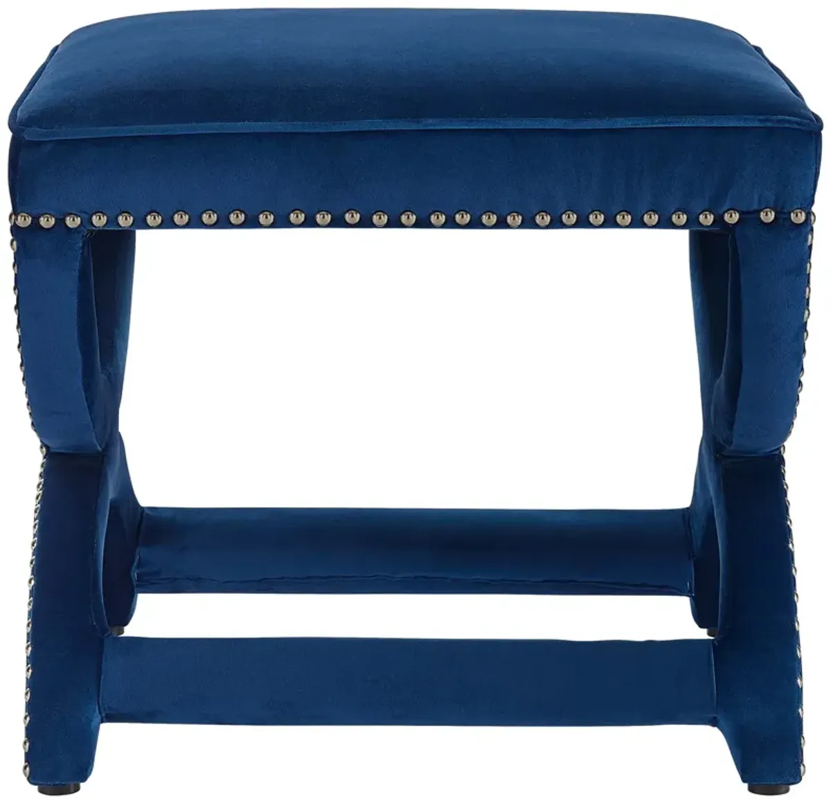 Expound Upholstered Nailhead Trim Performance Velvet Ottoman