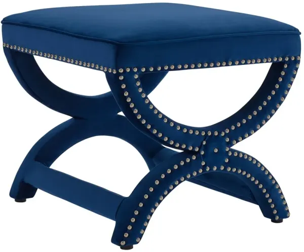 Expound Upholstered Nailhead Trim Performance Velvet Ottoman