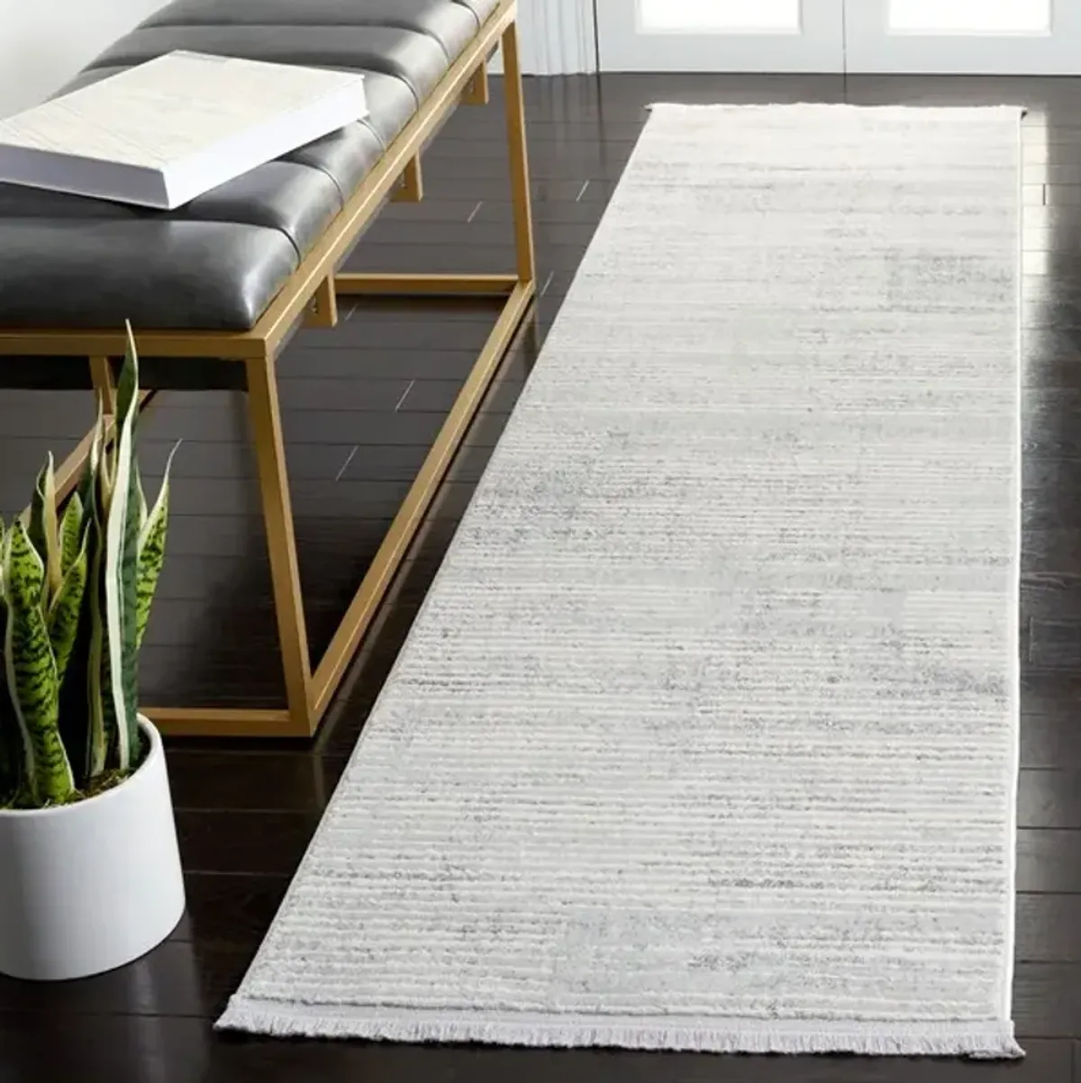 WHISPER 558 Grey  2'-2' X 8' Runner Rug