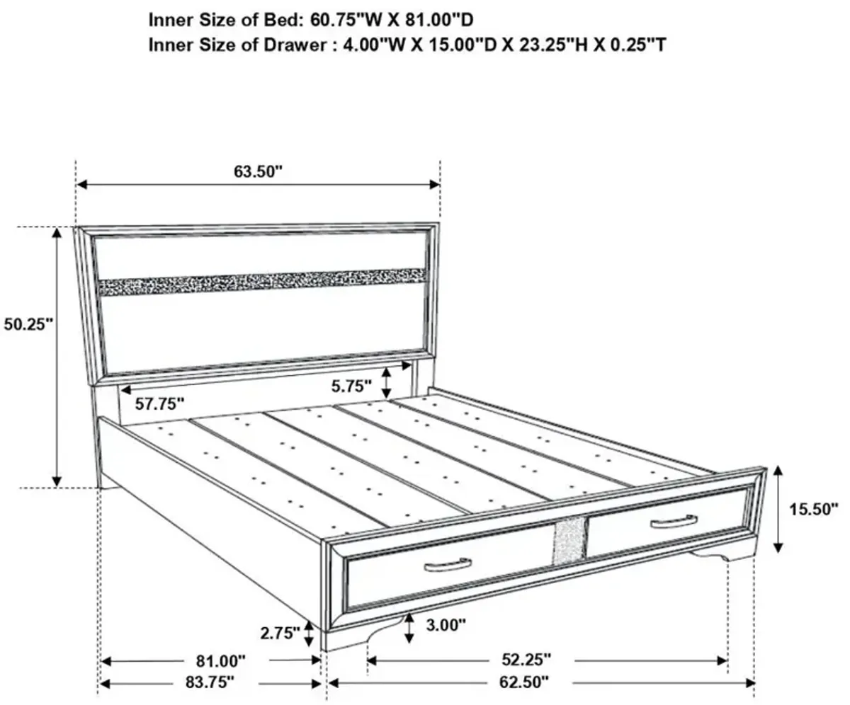 Miranda Queen 2-drawer Storage Bed White