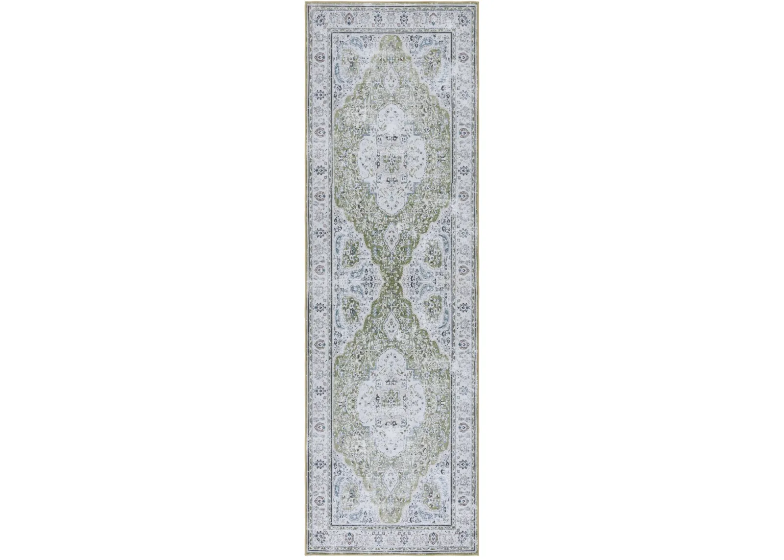 TUCSON 136 M/W S/R GREEN  2'-6' x 6' Runner Rug