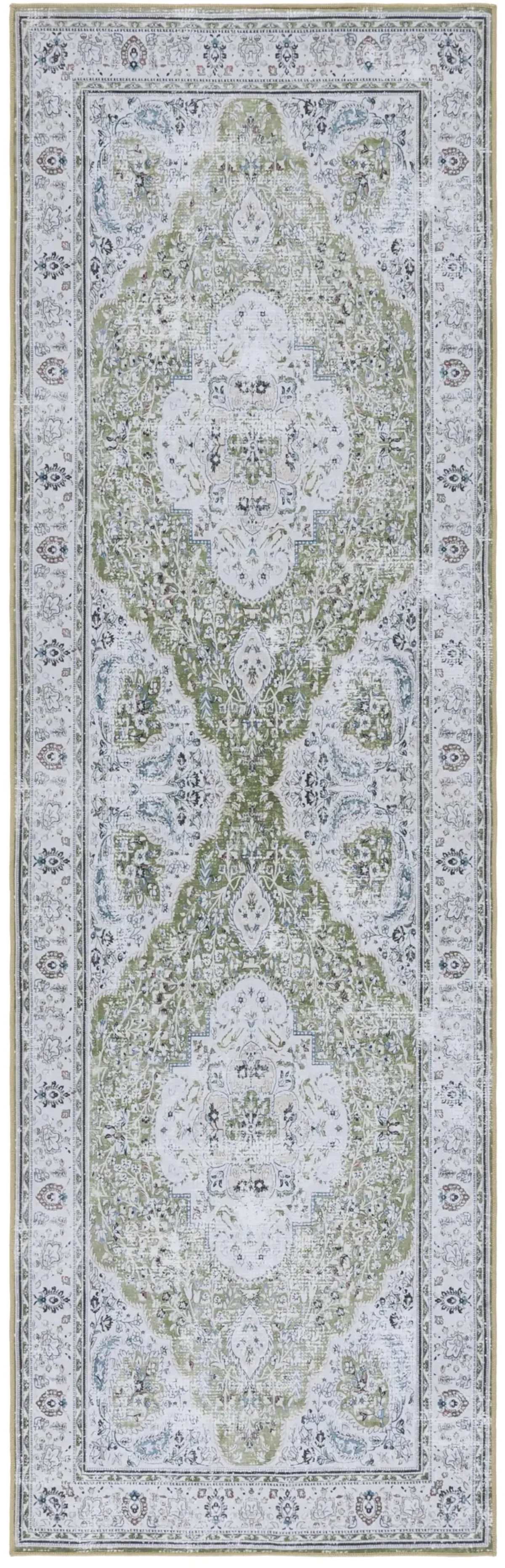 TUCSON 136 M/W S/R GREEN  2'-6' x 6' Runner Rug