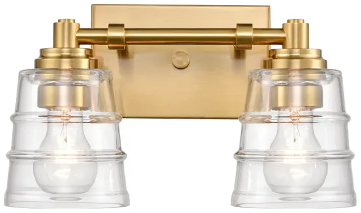 Pulsate 13" Wide 2-Light Vanity Light - Satin Brass