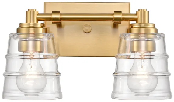 Pulsate 13" Wide 2-Light Vanity Light - Satin Brass