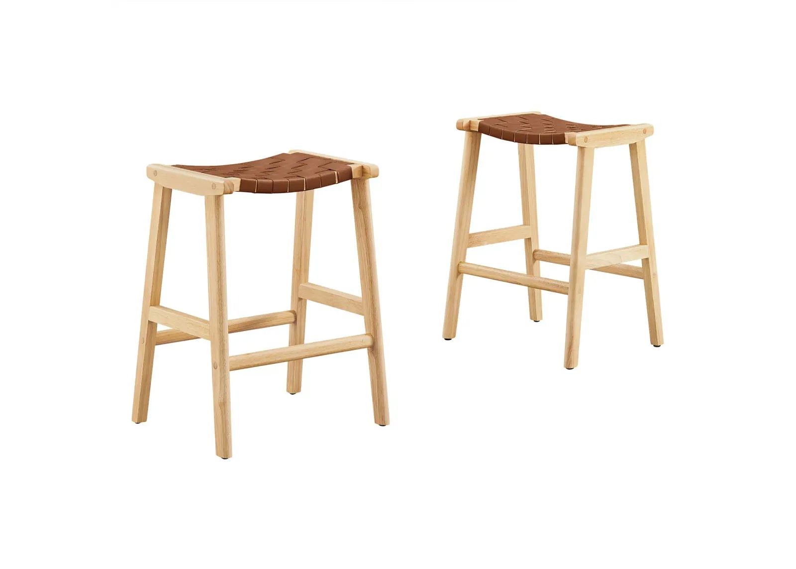 Saoirse Faux Leather Wood Counter Stool - Set of 2