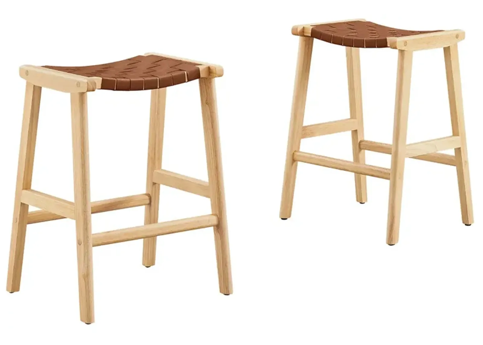 Saoirse Faux Leather Wood Counter Stool - Set of 2