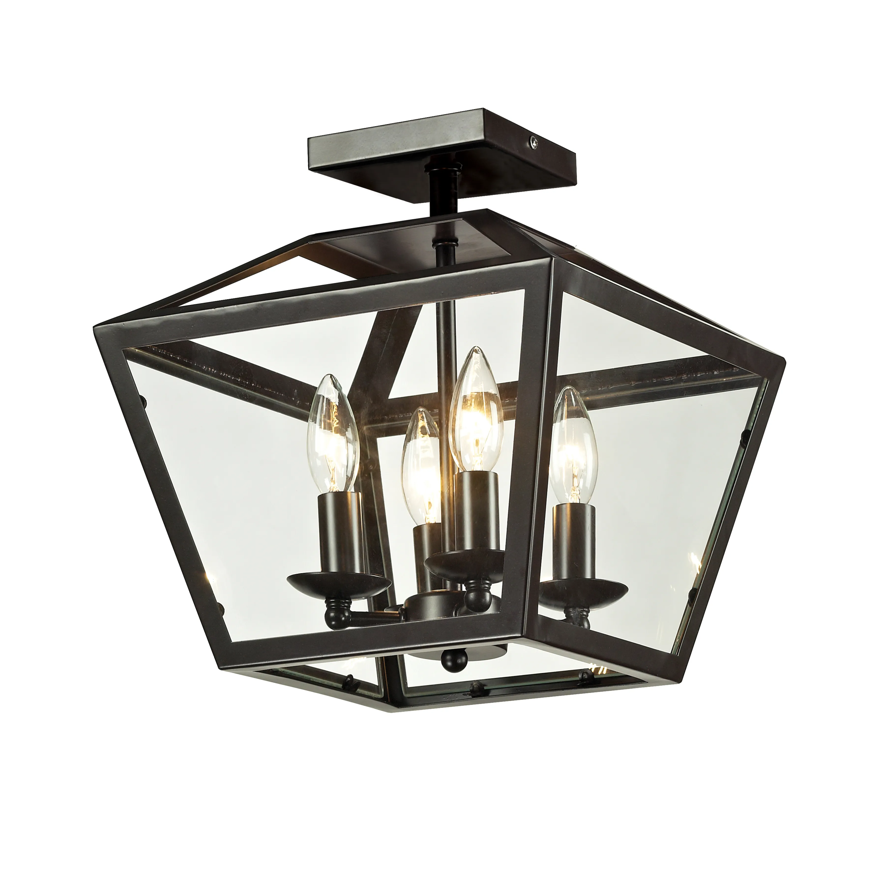 Alanna 4-Light 12" Oil Rubbed Bronze Semi Flush Mount