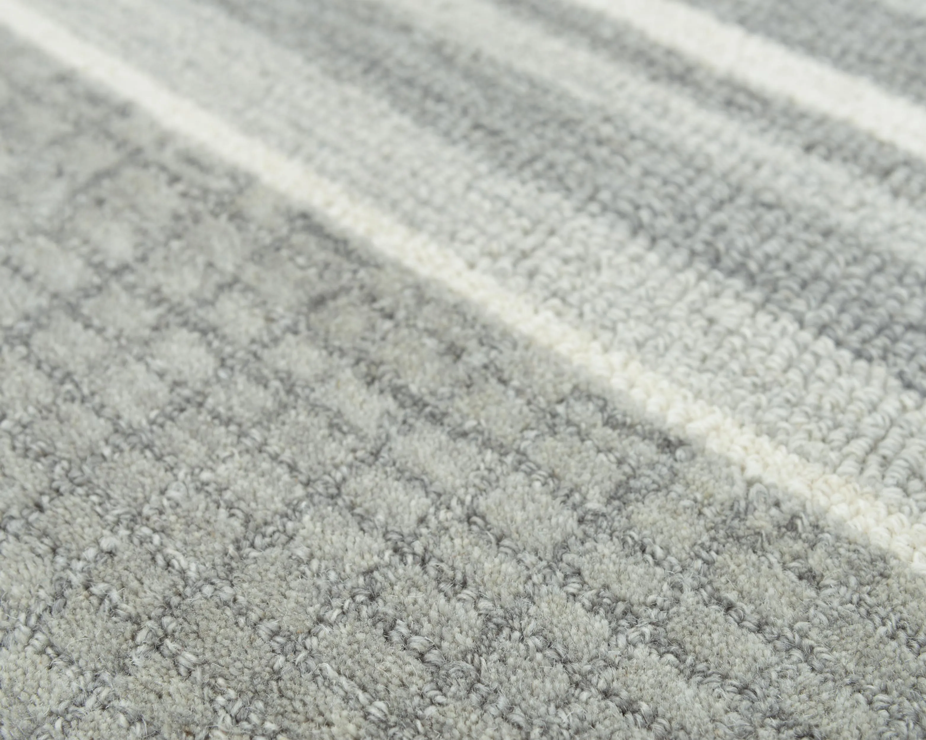 Katana Gray Stripe Wool 2'6" x 8' Runner Rug