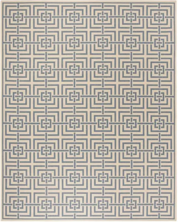 LINDEN 128 Collection LND128N-8 Cream / Blue 8' X 10'