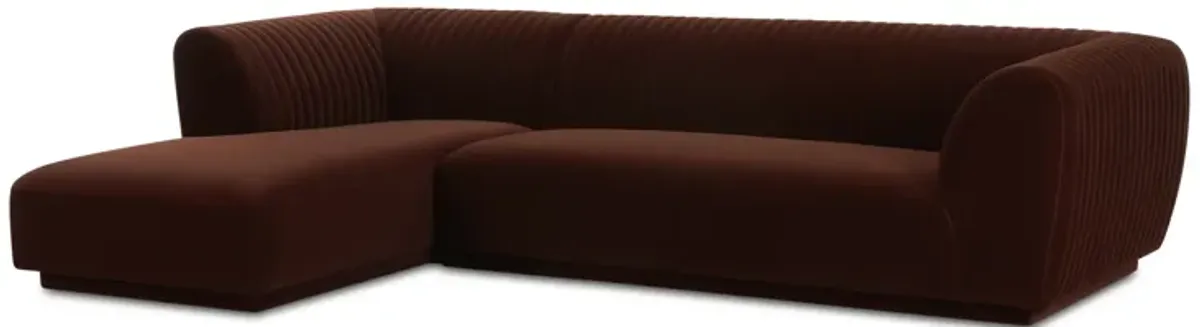 Zandro Left Sectional Warm Brown