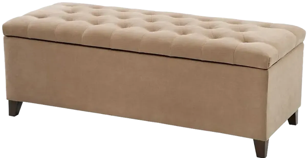 Madison Park Shandra Sand Tufted Top Soft Close Storage Bench