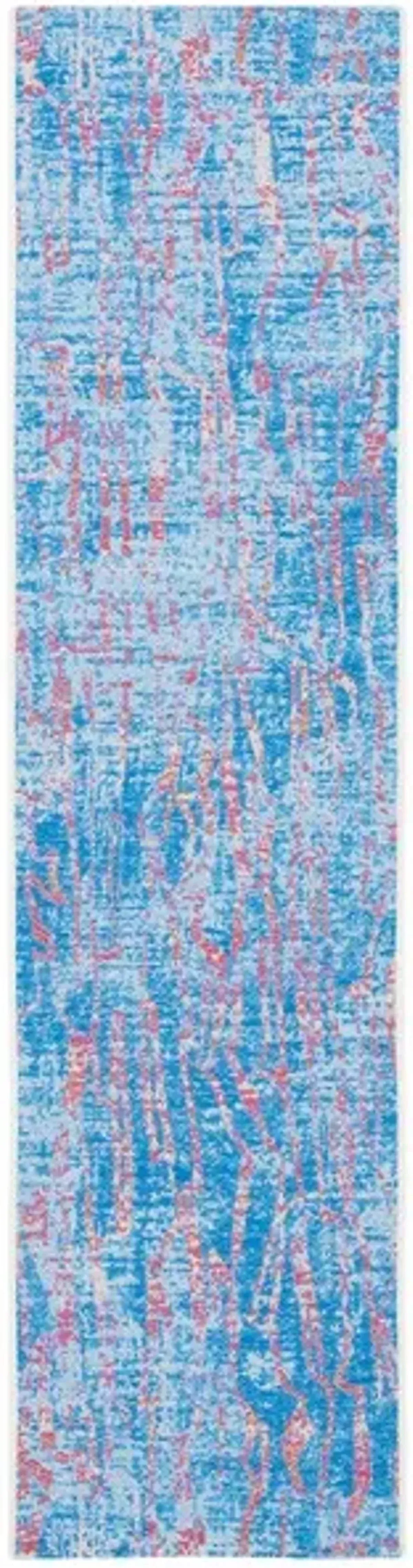 SUMMER 408 Blue  2' X 8' Runner Rug