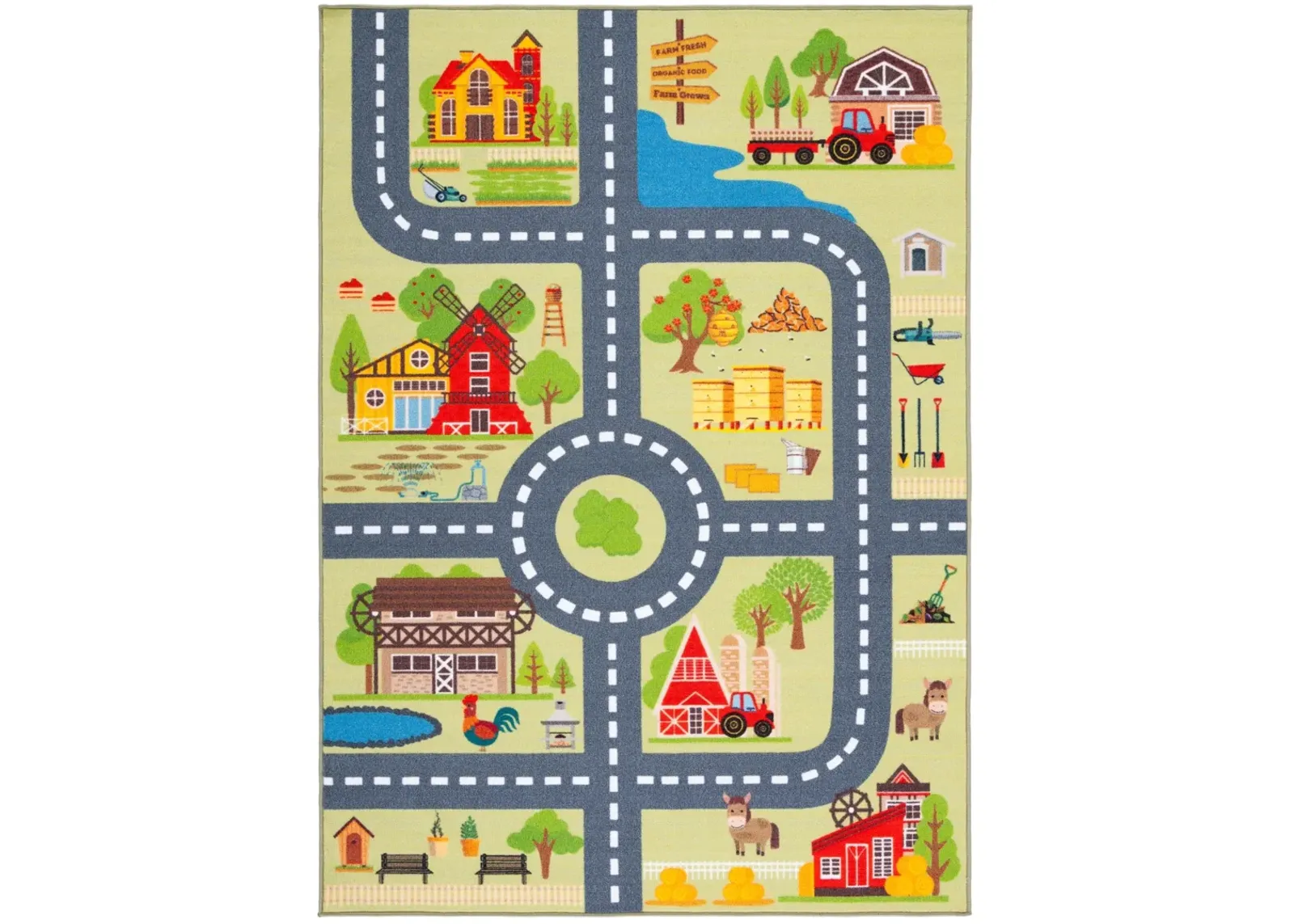 KIDS PLAYHOUSE 232 LIGHT GREEN  2'-2' x 4' Accent Rug