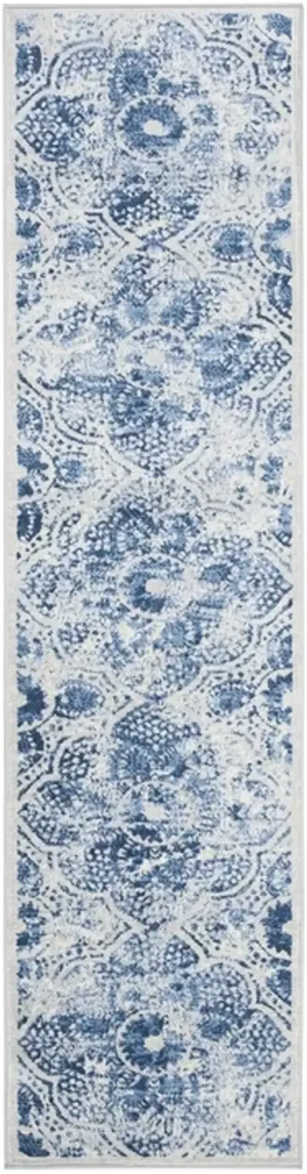 Brentwood 862 Cream / Blue 2' X 8' Runner Powerloomed Rug