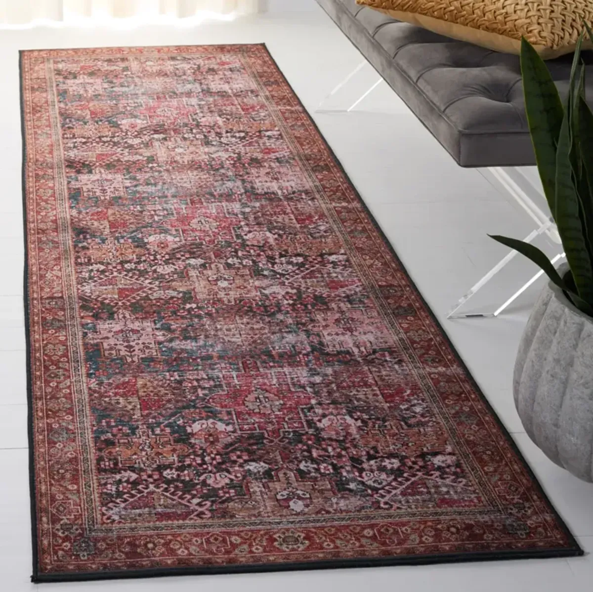 TUCSON 114 M/W S/R RUST  2'-6' x 14' Runner Rug